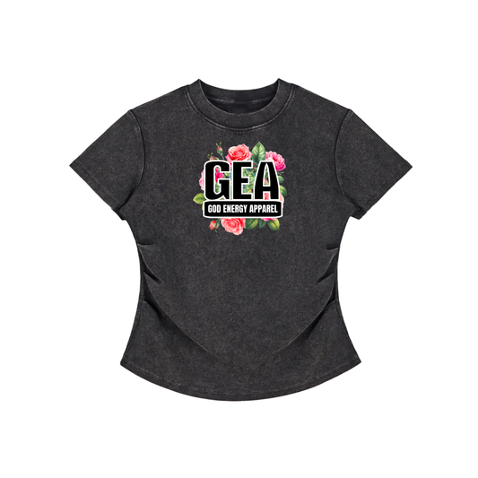 Vintage Washed Bodycon Cotton T-Shirt